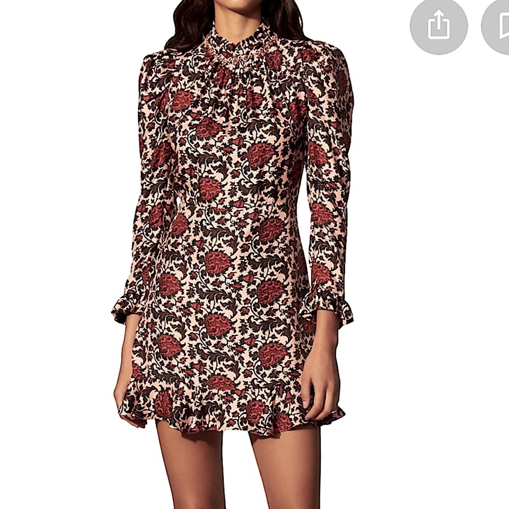 Sandro Paris jeweled neckline Lyah mini dress, the pink jacket is not for sale - Picture 6 of 9